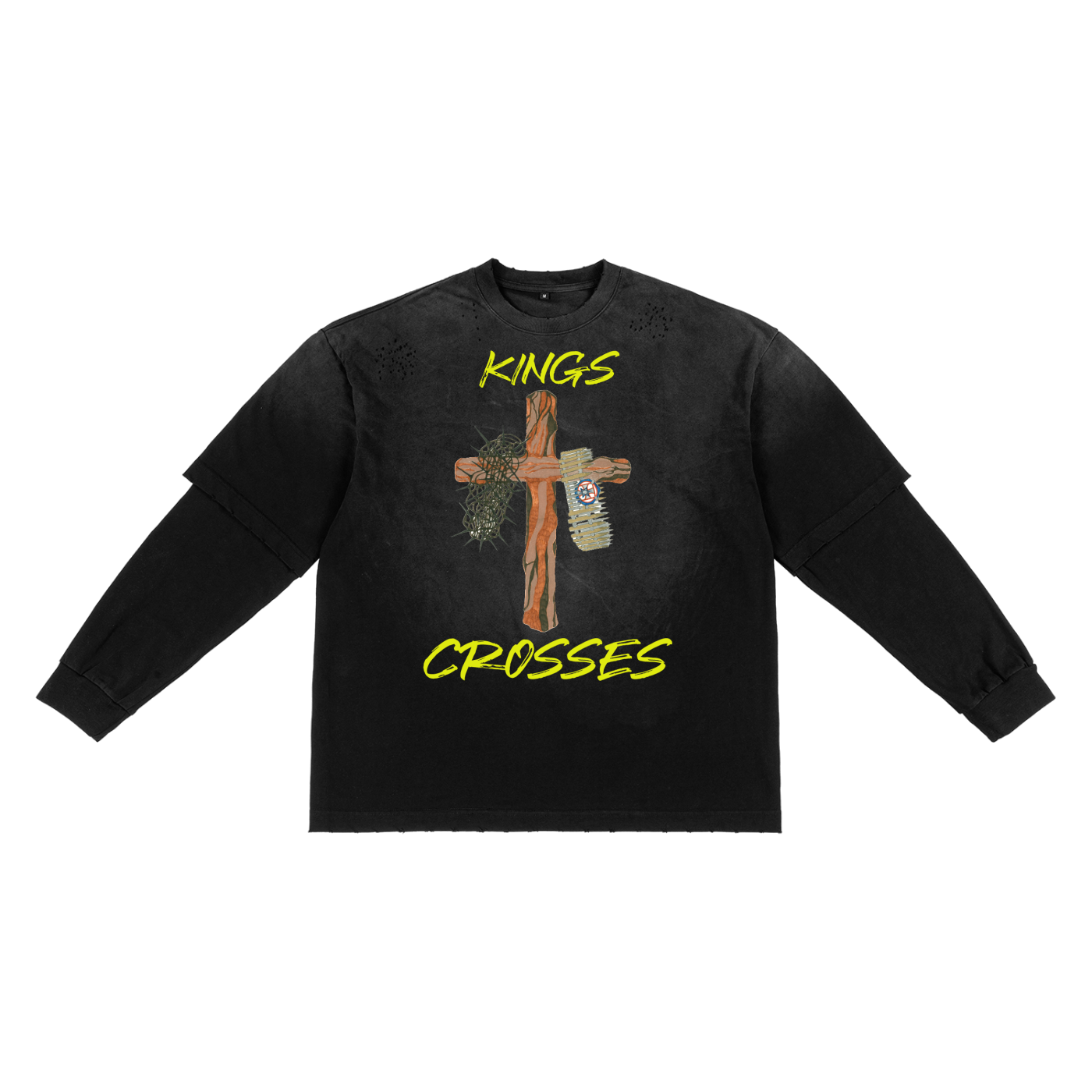 Sunfade Hand-Frayed Faux Two-Piece T-Shirt