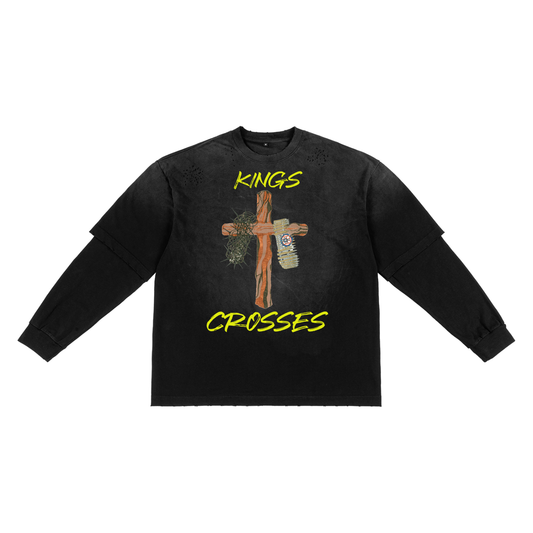 Sunfade Hand-Frayed Faux Two-Piece T-Shirt